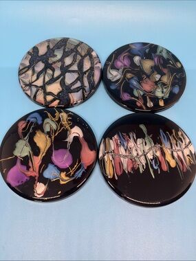 Set of four Ceramic Coasters by Artist Pamela Herd Jackson